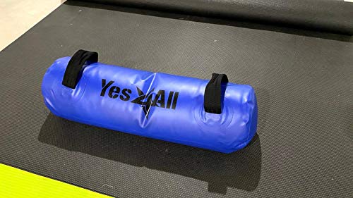 Yes4All Large Aqua Bags for Workout 45-80lbs - Ultimate Core Water Weights Aqua Bag - Portable Stability Fitness - Perfect Agility, Durability for Indoors and Outdoors - Clear & Dark Blue