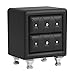 Baxton Studio Stella Upholstered Modern Nightstand, 20.25 in x 16 in x 23.75 in, Black