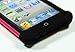iPod Touch 4 Case, Bastex Hybrid Slim Fit Black Rubber Silicone Cover Hard Plastic Hot Pink & Black Shock Case for Apple iPod Touch 4, 4th Generation