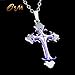 Onairmall Stainless Steel Cross Necklace for Men Women Pendant Necklaces of Fashion Jewellery Gift (Purple)