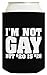 Funny Can Coolie I'm Not Gay But 20 is 20 Funny Gift 2 Pack Can Coolies Drink Coolers Black