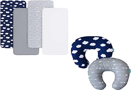 Nursing Pillow Cover 2 Pack for Breastfeeding Pillow, Great, Best Choice for Mom/Mini Crib Sheets 38'' x 24'' 4 Pack