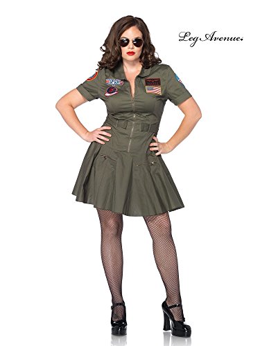 Leg Avenue Women's Plus-Size Licensed Top Gun Flight Dress Plus-Size