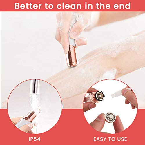 Replacement Heads for Facial Hair Remover, 18K Rose Gold Hair Remover Replacement Heads fit Electric Facial Hair Remover for Face, Leg, Armpit, Back, etc, 5 Count (1 Cleaning Brush)