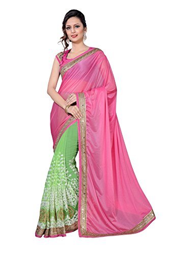 Oomph! Womens Net Saree with Blouse Piece