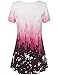 Lotusmile Tunics for Women, Womens Printed V Neck Short Sleeve Blouse Spring Comfy Flattering Flowy Top L Wine