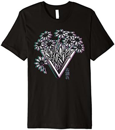 Mens Daisy Flowers Vaporwave Glitch Pastel Goth Manga Aesthetic Medium Black