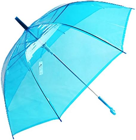 Uniumbrella Auto Open Transparent Clear Stick Rain Umbrella, Blue