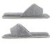 HomeIdeas Women’s Open Toe Terry Anti-Slip House Slide Slipper, Perfect for Hotel, SPA and Travel (Medium / 7-8 B(M) US, Gray)