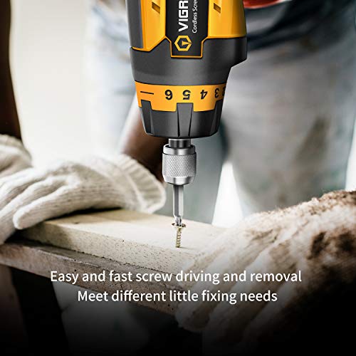 VIGRUE Electric Cordless Screwdriver with 45 Free Accessories, Rechargeable 4V MAX 2000mAh Li