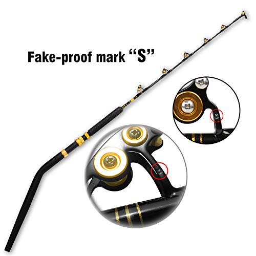 Fiblink Gebogene Butt Angelrute 2-teilig Salzwasser Offshore Schlepprute Big Game Roller Angelrute Konventionelle… – Bild 7