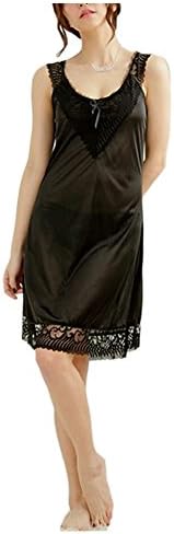 Lolidolls QM2009 Women's French Lace Trim Nightgown Sleepwear Slip XS Black