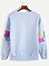 ROMWE Women's Top Long Sleeve Color Block Paper Airplane Graphic Print Patchwork Trim Tee Shirt Sweatshirt,Blue,XXL=US L