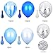 Blue Silver Confetti Balloons Agate Marble Stripe Assorted Colors Party Balloon, 12 Inch Pack of 40, Metallic Latex Balloons for Baby Shower Birthday Wedding NYE Party Decoration Supply, Blue Set