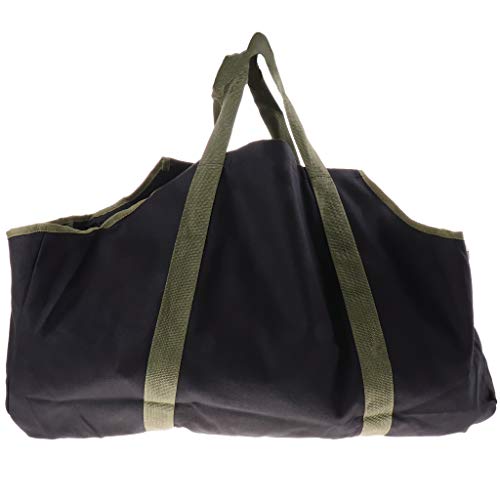 SM SunniMix Heavy Duty Log Tote Bag with Handles Best Canvas Bag for Carrying Wood for Your Fireplace