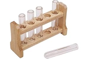 Dollhouse Miniature Test Tubes Set, 1:12 Scale Science Lab Accessories (3.8 x 1 x 2.8 cm)