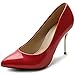 Ollio Women's Shoe Metalic High Heeled Enamel Dress Pump
