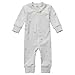 Owlivia Organic Cotton Baby Boy Girl Zip up Sleep N Play, Footless, Long Sleeve (6-12 Months, Gray Metallic Star)