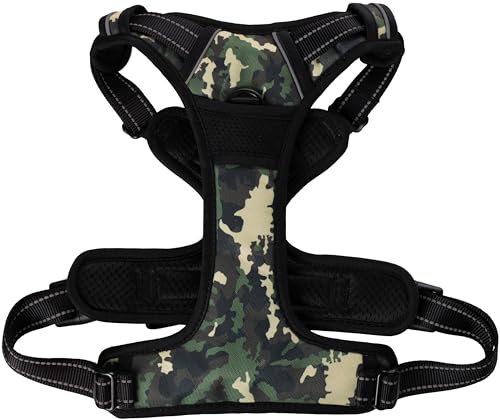 Hundegeschirr - hundegeschirr Grosse Hunde - 46–76cm A. Brust / 80–105cm B. Bauch - Flamingo Harness Balou Jungle Camouflage XL