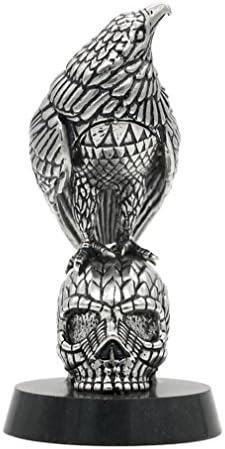 Controse Silver-Toned Stainless Steel Live Free or Die - Eagle &amp; Skull Statue