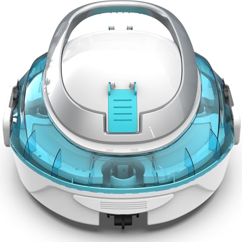 BRINBO S2 Robot Piscina, Aspirapolvere Senza Fili Ricaricabile, Doppia Filtrazione e Doppio Motore, 90min Funzionamento, 2,5H Ricarica Rapida, Parcheggio Automatico(Azul perlado Blanco)
