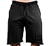 Monsta Clothing Co. Men Workout (HRD-LVN HardLivin) Gym Sweat Shorts (G:BK-A:BK) Black/Black
