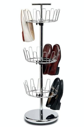 Chrome Revolving Shoe Tree, 3-TIER, CHROME