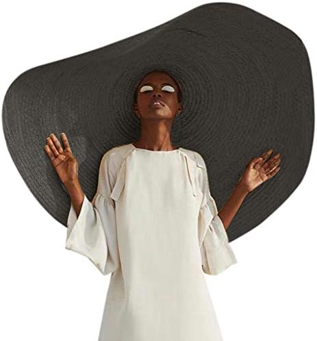 Women Wide Brim Straw Panama Roll up Hat Fedora Beach Sun Hat Women's Sun Hats Outdoor Wedding Cap for Travel UPF50+