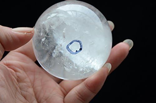Real Tibet Himalayan High Altitude Natural Clear Crystal Quartz Ball Sphere Orb Gem 2.42 Inch With 1 Moving Bubbles Enhydro Spiritual Reiki Healing