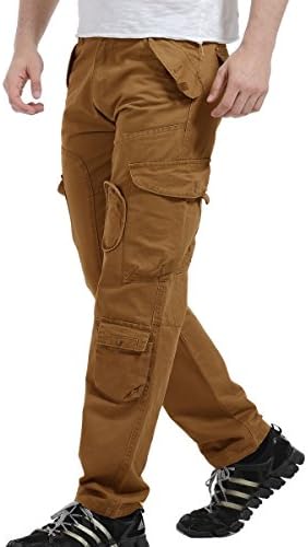 AYG Mens Cargo Work Trousers Cotton Pants Camping Hiking UK 29-46