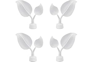 KUASTING 4Pcs Curtain Rod Finials Cap Leaf End Aluminum Alloy Drapery Rail Pole Head Cap for Less than 26mm/1 inch Drapery Pole White (Leaf White)