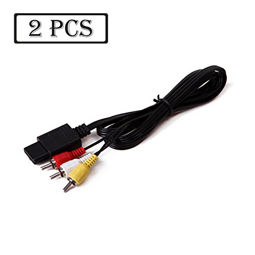 Nintendo AV Cable Audio Video AV RCA Cable for Nintendo Game N64 Cable 2 Pack - Thumbnail 3