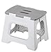 Vigar Compact Step Stool Foldable, 12-1/2-inch Step Stools for Adults up to 330 Pound, Lightweight Stool, Non-Slip Folding Step Stool, Gray