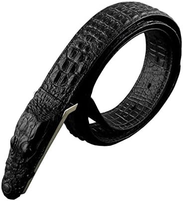 LX-SUNCX Men Belts,Alligator Belt Cowhide Crocodile Print Belt