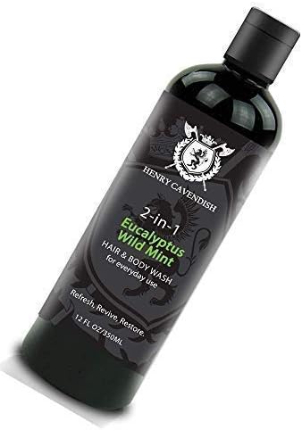 Henry Cavendish Shampoo and Body wash - Eucalyptus Wild Mint - Shampoo Gel and Bodywash for everyday use. A Great Liquid Bath Soap that also makes Hair easy to brush or comb. For Men and Women.