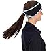 TrailHeads Women’s Ponytail Headband | Fleece Earband | Winter Running Headband - black/true blue