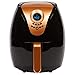 Copper Chef 3.2 QT Black and Copper Air Fryer Plus- Turbo Cyclonic Airfryer With Rapid Air Technology For Less Oil-Less Cooking.