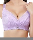 Apparel Zago Womens No Underwire Full-Coverage Lace Push up Thin Everyday Bras Light Purple US 38C Book