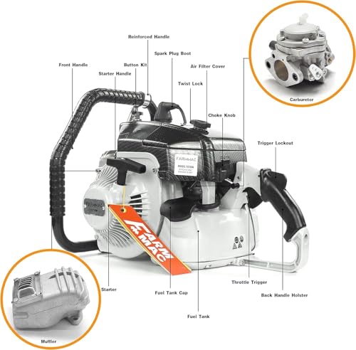 F070W Gas Chainsaw with 36 Inch Alloy Solid Bar 105cc 2-Cycle Gasoline photo 11