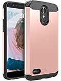 LG Stylo 3 Case, LG Stylo 3 Plus Case, LK [Gladiator Series] Shock Absorption Hybrid Armor Defender Protective Case Cover for LG Stylo 3 / LG Stylo 3 Plus (Rose Gold)