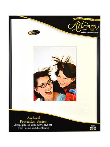 Nielsen Bainbridge ARTCARE by Nielsen Collection 8"X10" 16"X20" Matte Black Gallery Frame, Centered MAT, 8 inches x 10 inches, 3 Piece