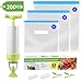 Uarter Sous Vide Bags Kit For Anova and Joule Cookers, 15 Reusable BPA Free Food Vacuum Sealer Bags, 1 Hand Pump and 2 Sealing Clip and 2 Sous Vide Bag Clip, Easy to Use, Practical for Food Storage