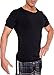 LISH Men's Slimming Light Compression Crew Neck Shirt - Short Sleeve Body Shaper T-Shirt For Gynecomastia, Weight Loss by