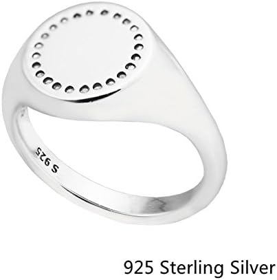 Rings Compatible With Pandora Jewelry 925 Sterling Silver Circle Signet For Women Original Charms (56)