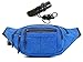 Fanny Pack for Travel, Hiking, Festival Waist Bum Bag for Men And Women Spacious Phanny Packs Canvas with Adjustable Strap, Flashlight Included – Blue Denim
