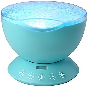 Ocean Wave Night Light, Efuntuck Baby Nightlight Projection USB Timer Bedroom Nursery Projector With Mini Music Player, Remote Control Rotating Goodnight Light For Toddler Kids Children Adults (Blue)