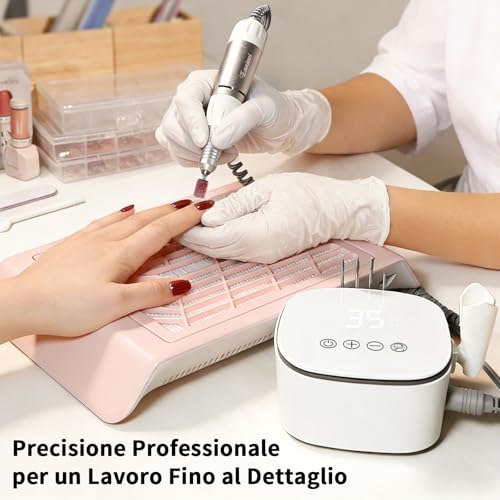 Enniewi Professional Nail Drill 35000RPM, Nail Cutter, Electric Nail File, HD LED Digital Display, Electric Drill for Removing Gel/White Enamel