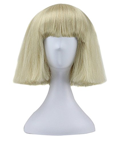 Anogol France Dress Straight Bob Wig with Bangs for Party Cosplay Women's Hair Wigs
