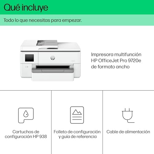 OfficeJet Pro 9720e - Impresora Multifunción Profesional de Tinta, hasta A3 e impresión automática a Doble Cara hasta A4, Wi-Fi, 3 Meses de impresión Instant Ink