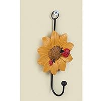 2 Pcs Creative Cute Resin Ladybug Flowers Wall Hook Hanging Hat Bag Craft Coat Hat Towel Hook Hanger for Bathroom Home Decor
